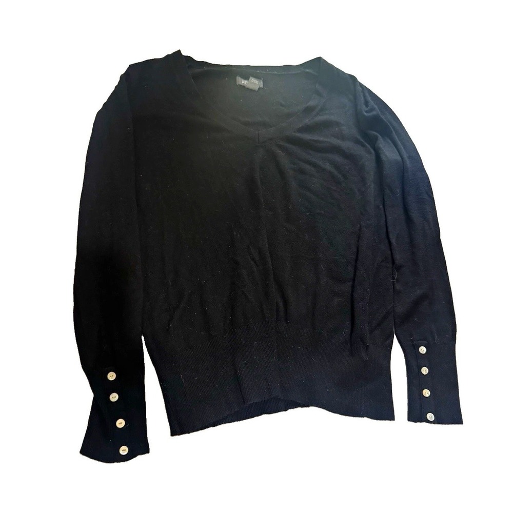 Kenneth Cole Reaction Women's Black V-Neck Pullover Sweater M
